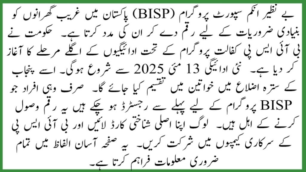 BISP Payment Disbursement