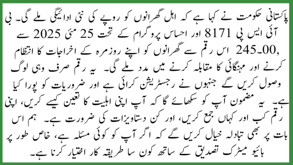 BISP 8171 Ehsaas Program