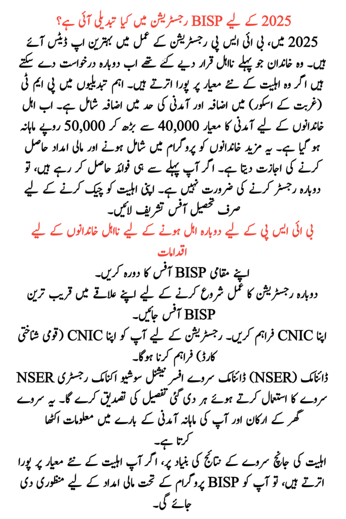 Key Factors For BISP Registration