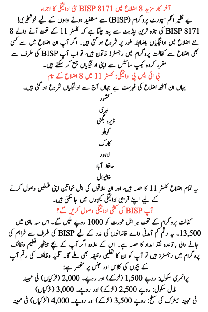 Finally BISP 8171 New Payment Release