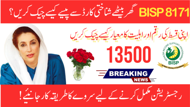 BISP 8171 CNIC Check 2025 – Get Rs.13,500 Easily